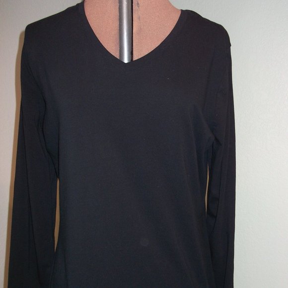 Mossimo Woman Plus Size XXL Black Exercise Top Light Cotton Stretch Shirt Layer - Picture 2 of 6